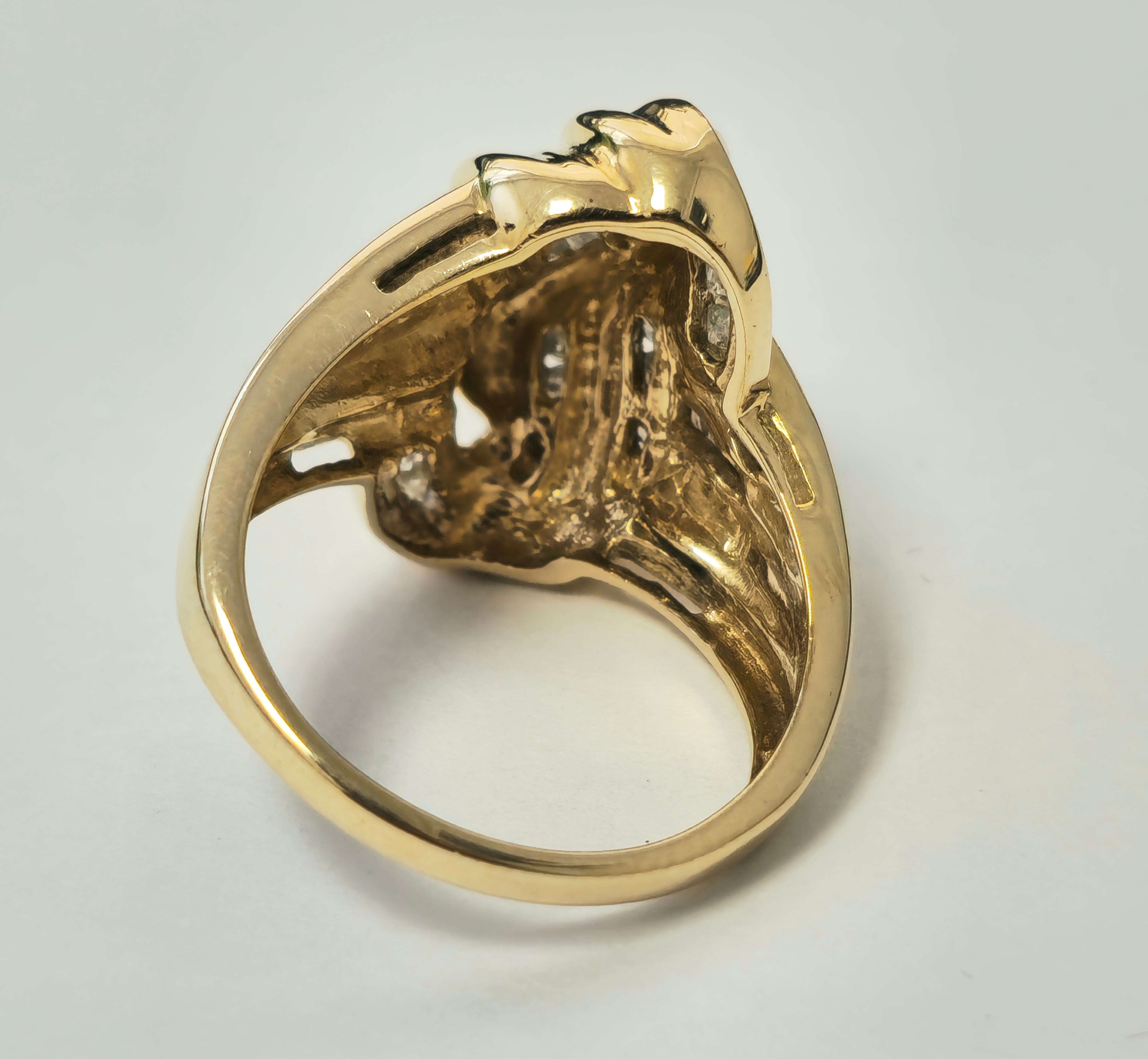 Art Deco Style Womens 2.10 Carat Diamond Engagement Ring in 14k Yellow Gold.